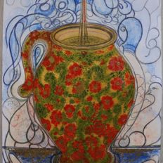 Aniela Gyllendahl Painting - Chinese Ming Dynasty Vase in Turmoil