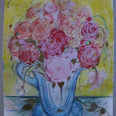 Aniela Gyllendahl Painting - Flower Arrangement for a Holy Meeting